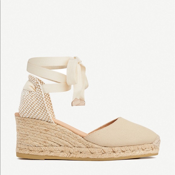 LK Bennett Cream Espadrille Wedges